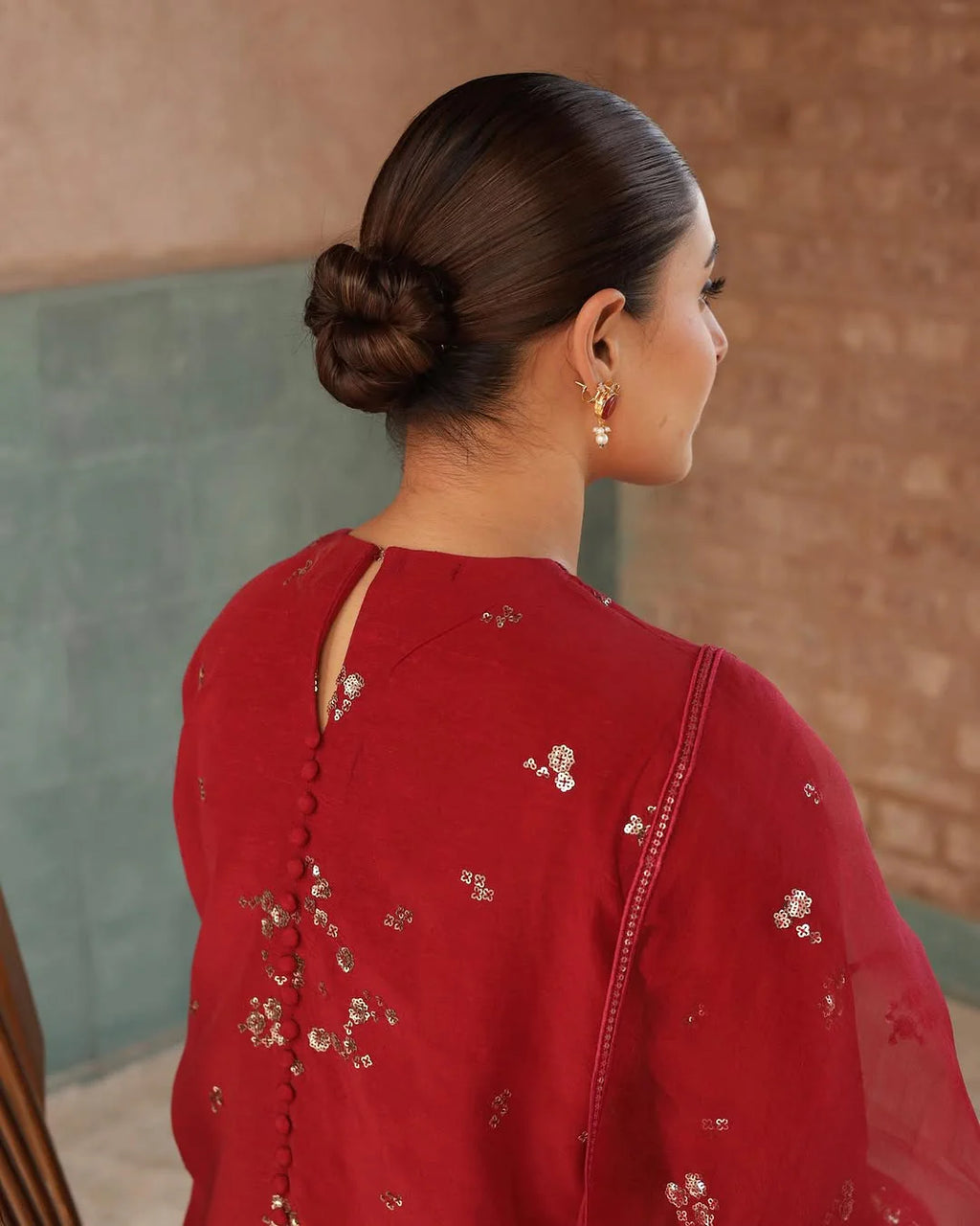 Rose Red / Maroon | Stitched -3 Piece