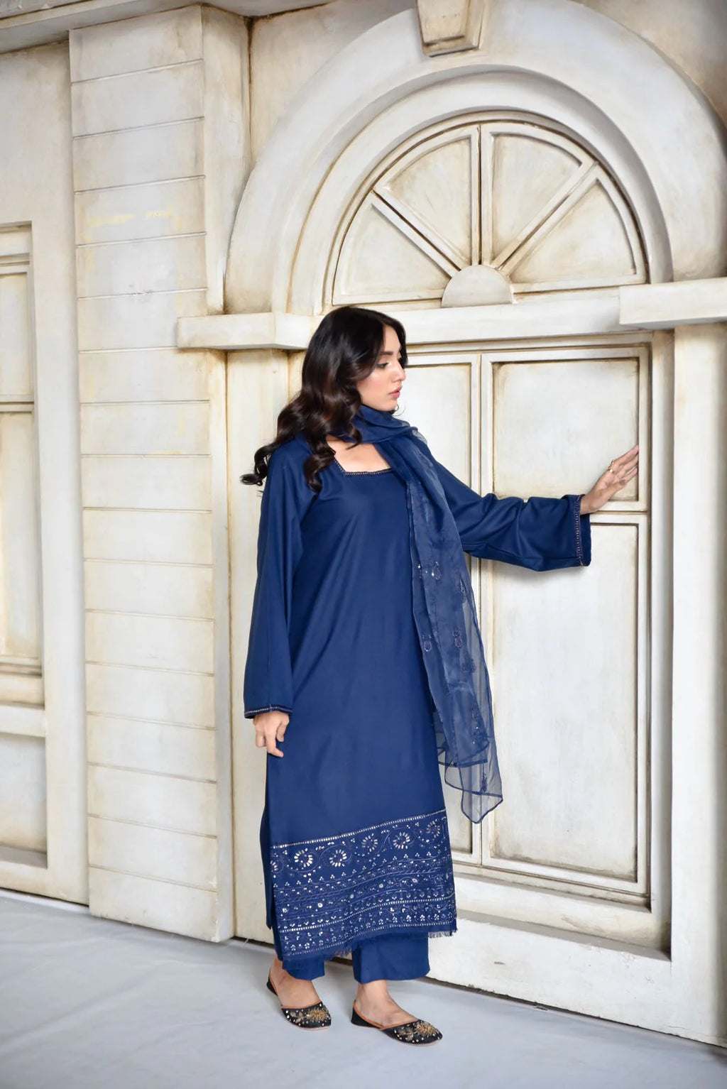 Azure Blue Full Sleeves | 3-Piece Stitched Suit