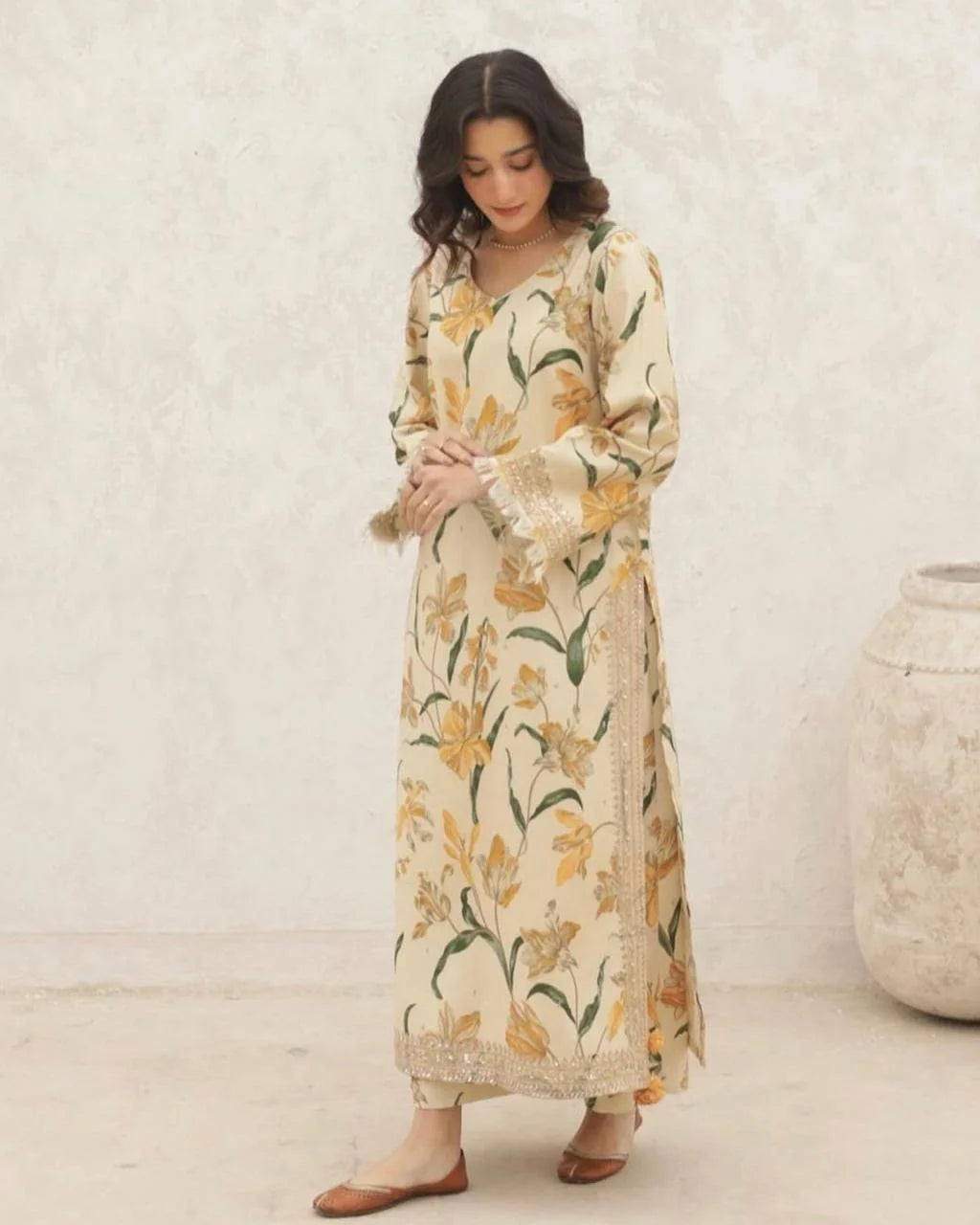 Ivory Flora | 2-Piece Stitched Suit