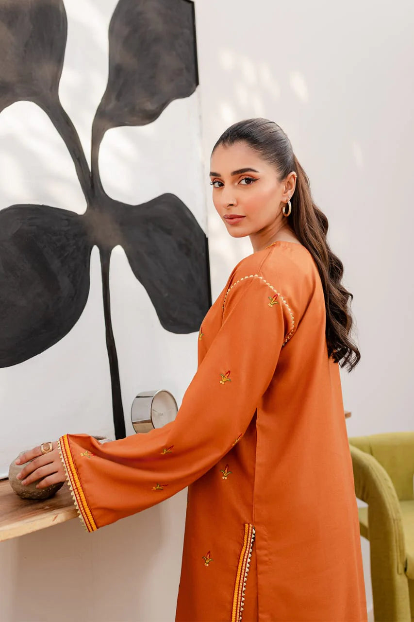 Orange Blossom Premium Cotton Satin |2-Piece