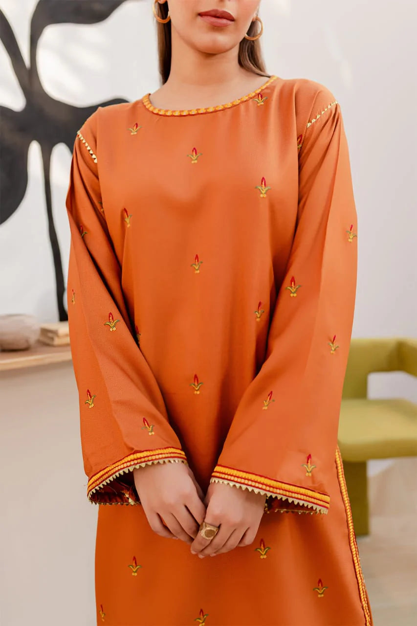 Orange Blossom Premium Cotton Satin |2-Piece