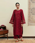 Mehroon Embroidery 2-piece Stitched Dress