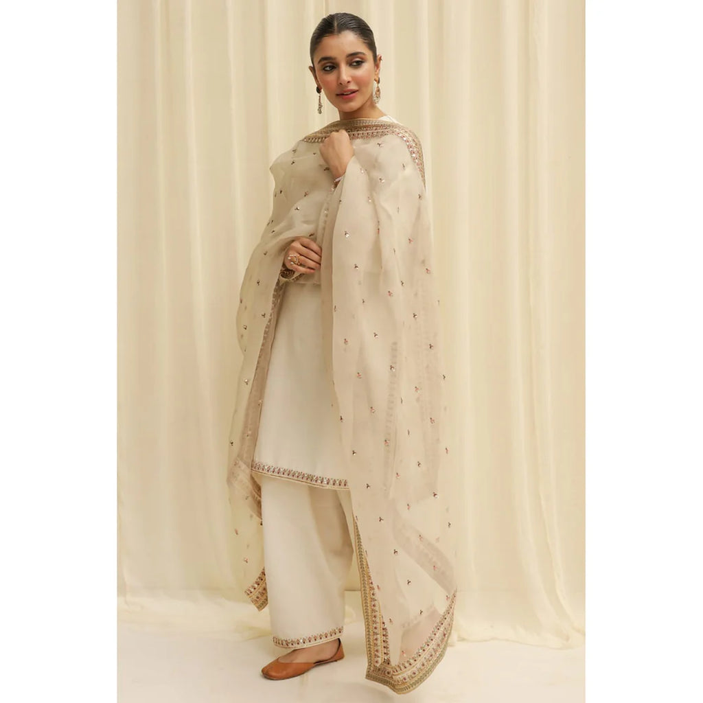 Crystal Bloom Embroidery |3-Piece Stitched Dress