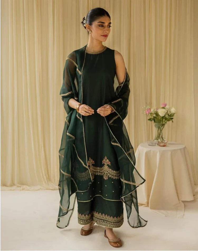 Green Lawn 3-piece Full Sleeves Stitched Dress