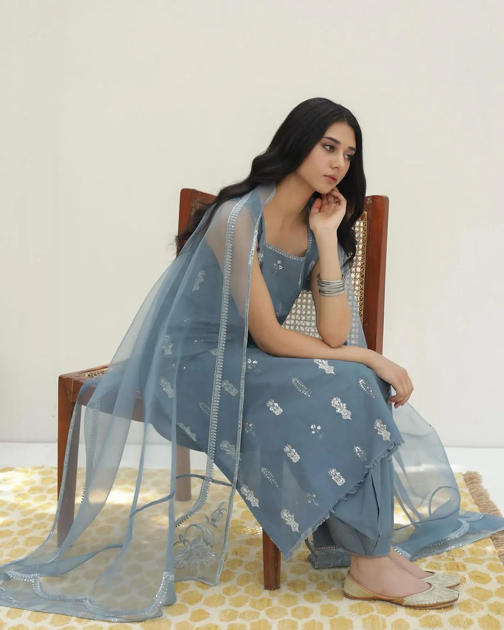 Gray ✨🌚Full Sleeve's Stitched Dress