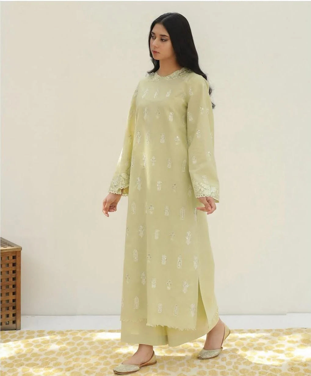 Apple Green Lawn 3-piece Stiched Dress