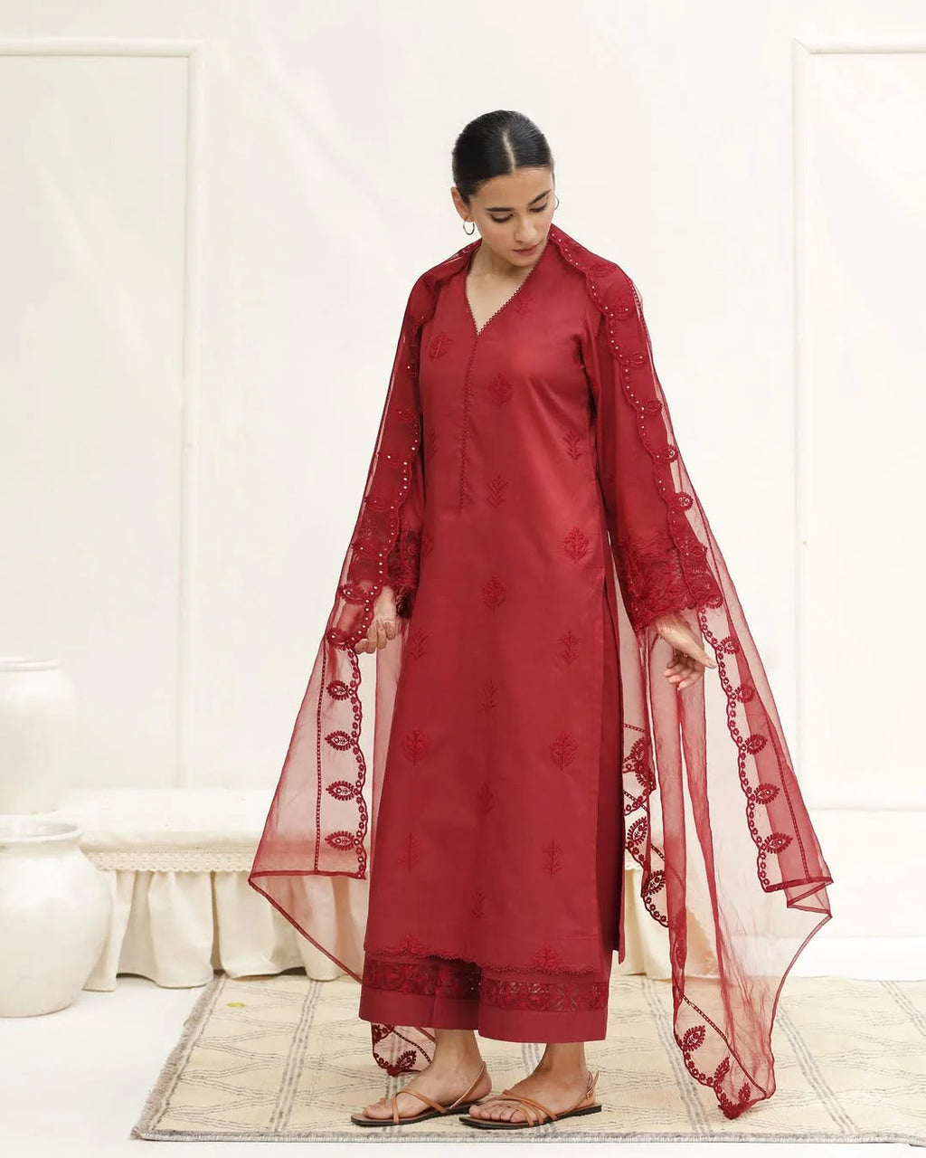 Cherry Chill Lawn 3-piece Stiched Dress