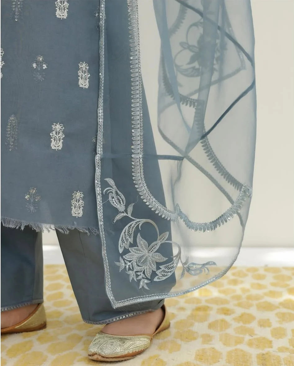 Gray ✨🌚Full Sleeve's Stitched Dress