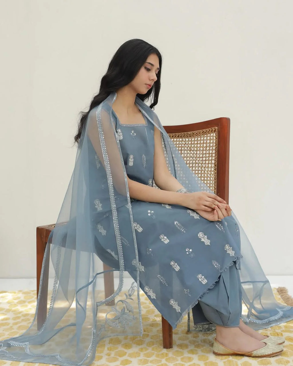 Gray ✨🌚Full Sleeve's Stitched Dress