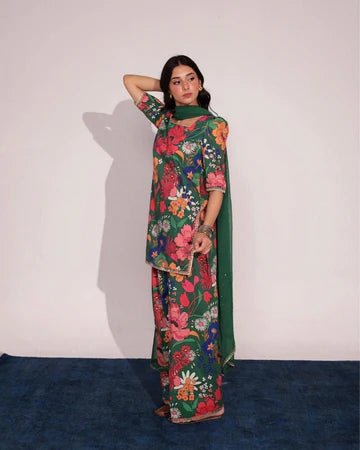 EXOTIC GARDEN | 3-Piece Stitched Suit
