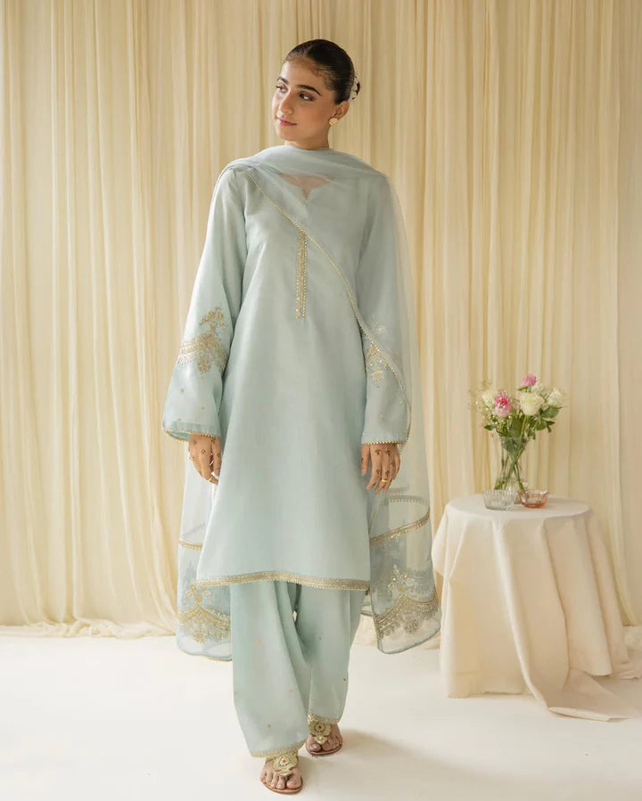 Ocean haze 3-piece Stiched Dress