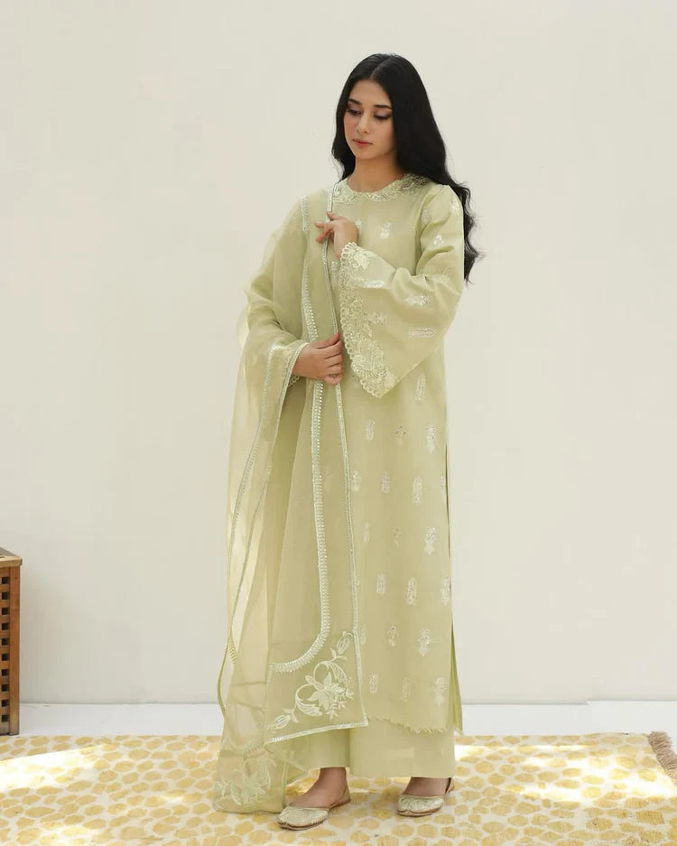 Apple Green Lawn 3-piece Stiched Dress