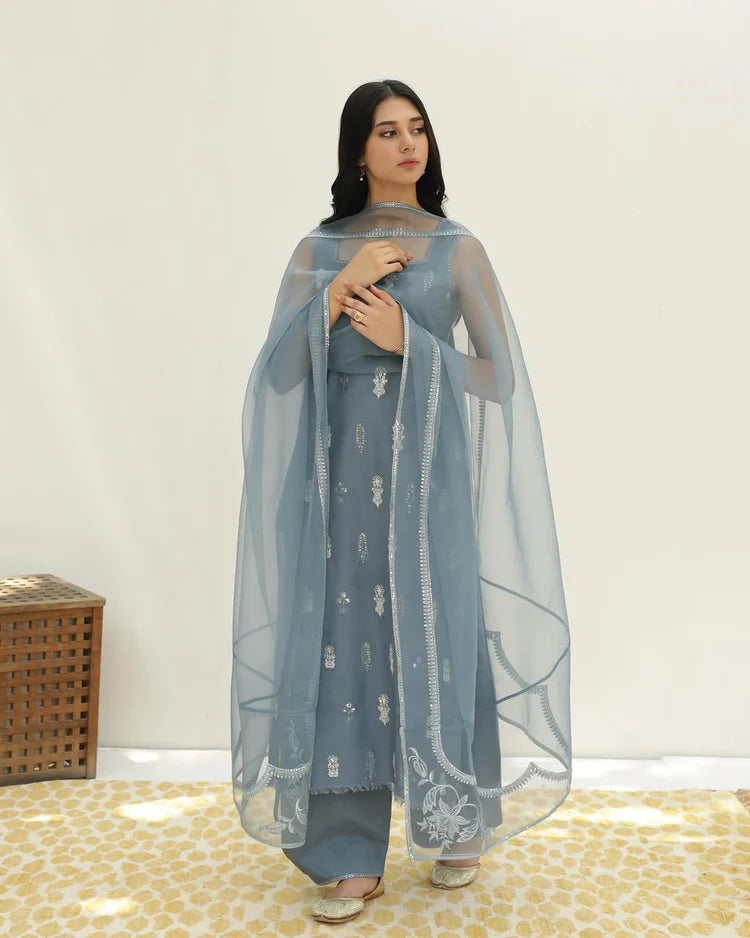 Gray ✨🌚Full Sleeve's Stitched Dress